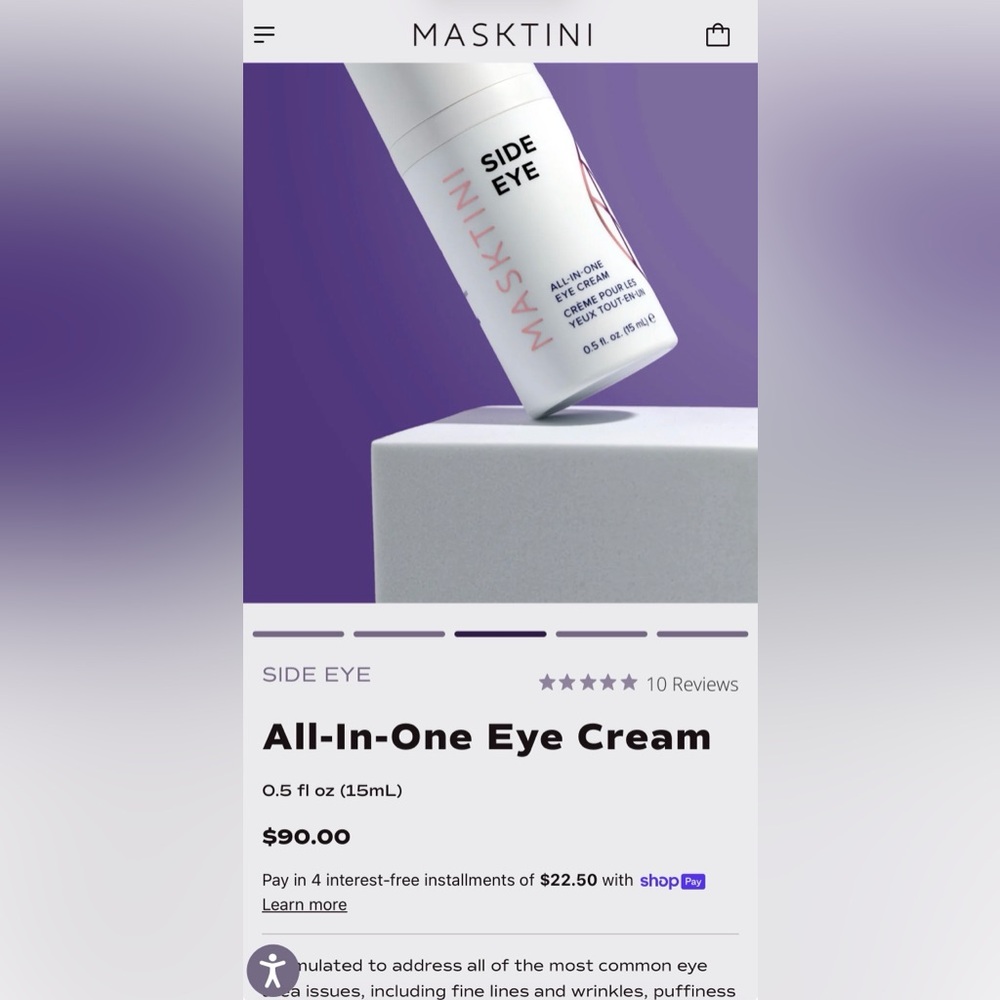 MASKTINI Side Eye All-In-One Eye Cream 0.5 fl oz (15mL) - Picture 5 of 5